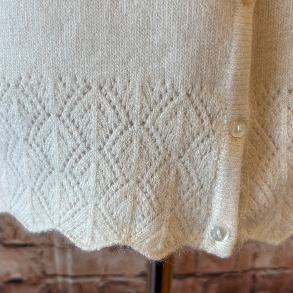 Vintage Tangents cream Angora blend cardigan